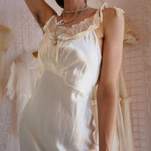 Load image into Gallery viewer, 1930's Palest Lemon Cream Satin Slip