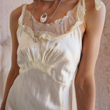 Load image into Gallery viewer, 1930's Palest Lemon Cream Satin Slip