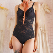 Load image into Gallery viewer, Vintage Black Lace Shape Wear Bodysuit