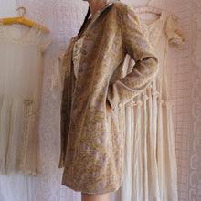 Load image into Gallery viewer, Olive and Taupe Cotton Floral Tapestry Coat