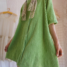 Load image into Gallery viewer, Vintage Textural Green Apple Chenille Tent Dress