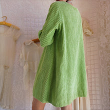 Load image into Gallery viewer, Vintage Textural Green Apple Chenille Tent Dress