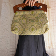 Load image into Gallery viewer, Mid Century Green Cotton Tapestry Purse