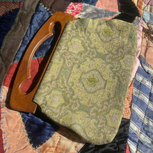 Load image into Gallery viewer, Mid Century Green Cotton Tapestry Purse