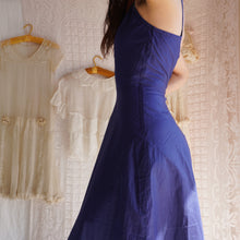 Load image into Gallery viewer, Vintage Cerulean Blue Cotton Dress