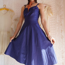 Load image into Gallery viewer, Vintage Cerulean Blue Cotton Dress