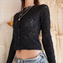 Load image into Gallery viewer, Fuzzi Black Lace Blouse
