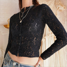 Load image into Gallery viewer, Fuzzi Black Lace Blouse