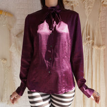 Load image into Gallery viewer, 1990's Monochromatic Silk Snake Print Blouse