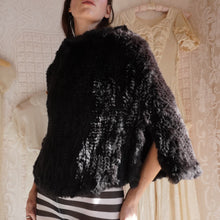 Load image into Gallery viewer, Vintage Woven Rabbit Fur Cape