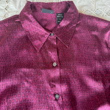 Load image into Gallery viewer, 1990's Monochromatic Silk Snake Print Blouse