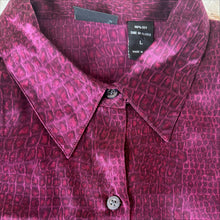 Load image into Gallery viewer, 1990's Monochromatic Silk Snake Print Blouse