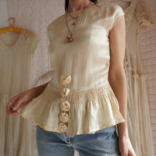 Load image into Gallery viewer, 1920's Cream Silk Clown Blouse