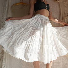 Load image into Gallery viewer, Vintage Cotton and Crochet Full Circle Skirt