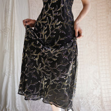 Load image into Gallery viewer, 1990's Bias Cut Velvet Burnout Dress