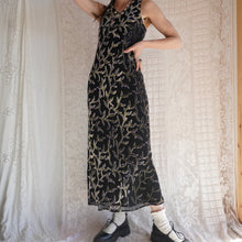 Load image into Gallery viewer, 1990's Bias Cut Velvet Burnout Dress