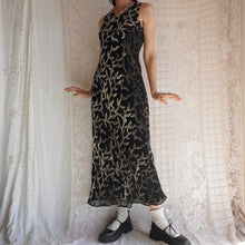 Load image into Gallery viewer, 1990's Bias Cut Velvet Burnout Dress
