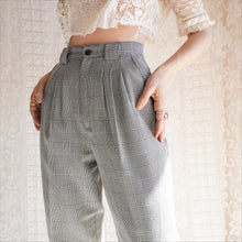Load image into Gallery viewer, 1990's High Waisted Plaid Houndstooth Trousers
