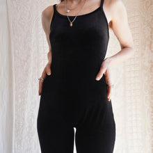 Load image into Gallery viewer, 1990's Black Velvet Bodysuit