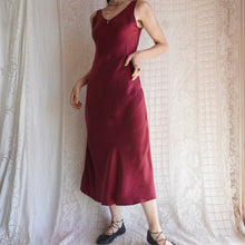 Load image into Gallery viewer, 1990's Burgundy Silk Slip Dress