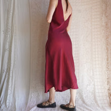 Load image into Gallery viewer, 1990's Burgundy Silk Slip Dress