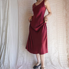 Load image into Gallery viewer, 1990's Burgundy Silk Slip Dress
