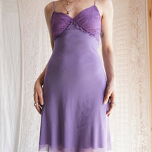 Load image into Gallery viewer, 1990's Lilac Mesh and Silk Dress