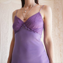 Load image into Gallery viewer, 1990's Lilac Mesh and Silk Dress