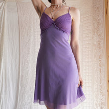 Load image into Gallery viewer, 1990's Lilac Mesh and Silk Dress