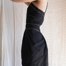 Load image into Gallery viewer, Y2K Black and Brown Cotton Mini Dress