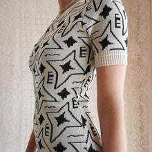 Load image into Gallery viewer, 1970's Novelty Psychedelic Knit Mini Dress