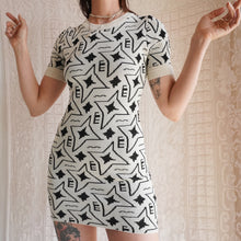 Load image into Gallery viewer, 1970's Novelty Psychedelic Knit Mini Dress
