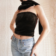 Load image into Gallery viewer, Y2K Chocolate Brown Faux Fur Tube Top