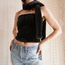 Load image into Gallery viewer, Y2K Chocolate Brown Faux Fur Tube Top