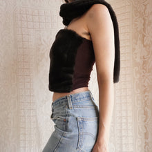 Load image into Gallery viewer, Y2K Chocolate Brown Faux Fur Tube Top