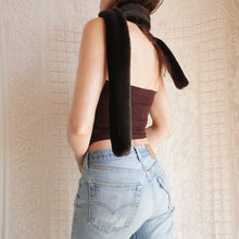 Load image into Gallery viewer, Y2K Chocolate Brown Faux Fur Tube Top