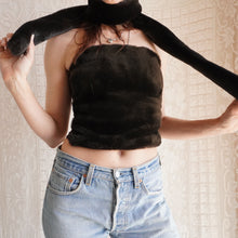 Load image into Gallery viewer, Y2K Chocolate Brown Faux Fur Tube Top