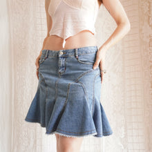 Load image into Gallery viewer, Y2K Low Rise Denim Midi Skirt