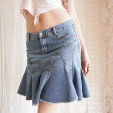 Load image into Gallery viewer, Y2K Low Rise Denim Midi Skirt
