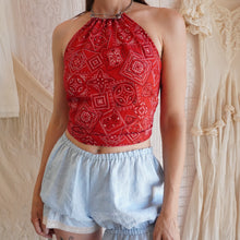 Load image into Gallery viewer, 1960's Sun Faded Cotton Bandana Halter Top