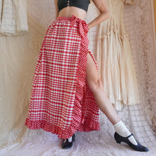 Load image into Gallery viewer, 1970's Picnic Ruffle Maxi Wrap Skirt