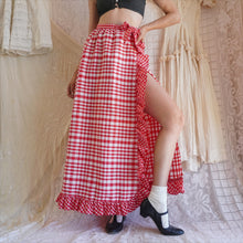 Load image into Gallery viewer, 1970's Picnic Ruffle Maxi Wrap Skirt