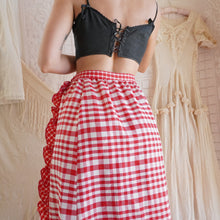 Load image into Gallery viewer, 1970's Picnic Ruffle Maxi Wrap Skirt