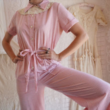 Load image into Gallery viewer, 1970's does 40's Candy Stripe Jumpsuit