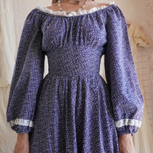 Load image into Gallery viewer, 1970's Cotton Calico Milk Maid Maxi Dress