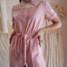 Load image into Gallery viewer, 1970's does 40's Candy Stripe Jumpsuit