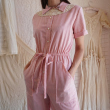 Load image into Gallery viewer, 1970's does 40's Candy Stripe Jumpsuit