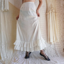 Load image into Gallery viewer, Antique Cotton Semi Sheer Ruffled Petticoat