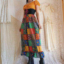 Load image into Gallery viewer, Vintage Late 1960's Cotton Patchwork Print Milkmaid Corset Dress