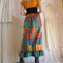 Load image into Gallery viewer, Vintage Late 1960's Cotton Patchwork Print Milkmaid Corset Dress